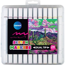 Μαρκαδόροι Centrum Sketch Markers Dual Tip 24 Χρώματα