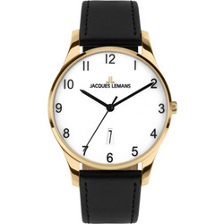 Jacques Lemans London Ανδρικό Ρολόι με Μαύρο Δερμάτινο Λουράκι 1-2124H