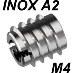 WS9280-2-4 Βύσμα ξύλου βιδωτό ανοξείδωτο A2 M4 (BUSSOLA)