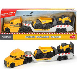 Dickie Toys F/W Σετ Οχήμα Mack/Volvo Micro Builder & 2 Αυτοκινητάκια 203725005