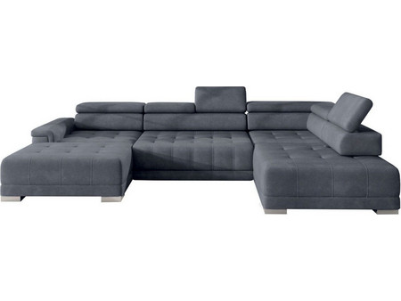 PoliHome Carmel Plus Καναπές σε Σχήμα Π Μπλε 374x220x78cm 161353119