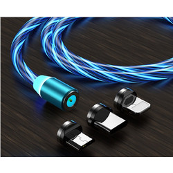 Vivid LED Cable USB to Type-CLightningMicro USB Magnetic Blue