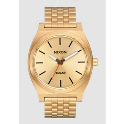 Nixon Time Teller Ανδρικό Ρολόι Solar με Χρυσό Μεταλλικό Μπρασελέ A1369-510-00