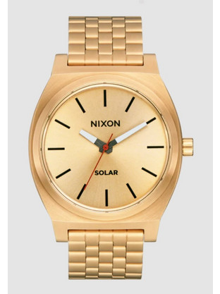 Nixon Time Teller Ανδρικό Ρολόι Solar με Χρυσό Μεταλλικό Μπρασελέ A1369-510-00