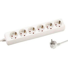 ΠΟΛΥΜΠΡΙΖΟ 6 ΘΕΣΕΩΝ ΜΕ ΚΑΛΩΔΙΟ 3Χ1,5mm 1.5m Eurolamp