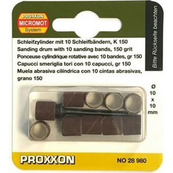 Proxxon Σετ Κύλινδροι Λείανσης K150 10x10mm με Άξονα 10τμχ