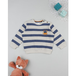 βρεφική μπλούζα πικέ ριγέ teddy για αγόρι