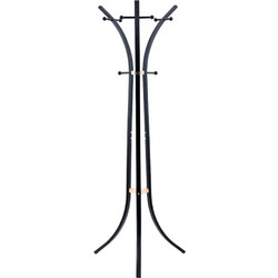 Καλόγερος Bamile 226-000028 51x63x175cm Black Rubberwood,Μέταλλο