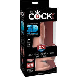 Pipedream King Cock Plus 6.5" Triple Density Ρεαλιστικό Dildo με Βεντούζα 17cm Tan