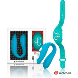 Wearwatch Dual Pleasure Wireless Watchme Διπλός Δονητής για Ζευγάρια με Τηλεχειριστήριο Μπλε Πράσινος