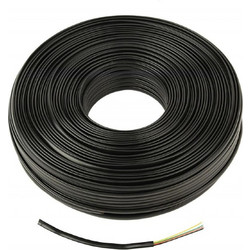 CABLEXPERT FLAT TELEPHONE CABLE STRANDED WIRE 100m BLACK 4 WIRES