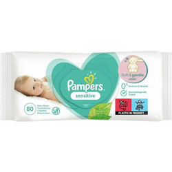 Pampers Sensitive Μωρομάντηλα Χωρίς Οινόπνευμα & Άρωμα 80τμχ