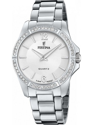 Festina Γυναικείο Ρολόι με Ασημί Μεταλλικό Μπρασελέ F20593/1