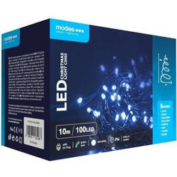 Modee Lighting 100 Χριστουγεννιάτικα Λαμπάκια LED Ψυχρά Λευκά 10m