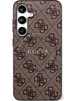 Guess 4G Ring Classic Logo MagSafe Back Cover Brown (Samsung Galaxy S25 FE)