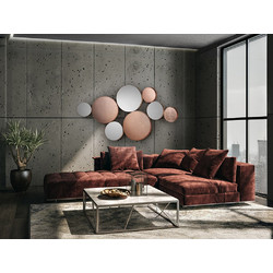 MALMO Καθρέπτης Rose Gold 165x90 - Μεταλλικός με Καθρέπτινα Στοιχεία Ροζ χρυσό