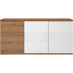 Otello μπουφές με 3 πόρτες και 1 συρτάρι 180x47x87εκ. Helvezia Oak / Λευκό
