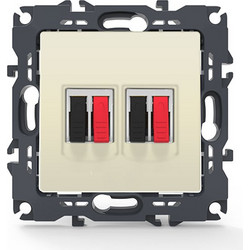 Πρίζα Διπλή Ηχείων με Κλιπ IP20 Prime Series Ιβουάρ 1000113602 ACA