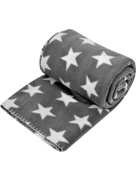 Κουβέρτα Fleece Μονή Γκρι Αστέρια 200x150cm