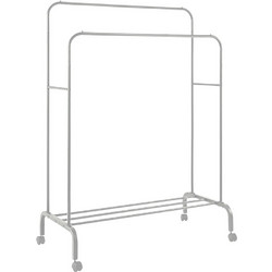 Διπλή Tροχήλατη Κρεμάστρα Δαπέδου 110x55x150cm με 1 Ράφι