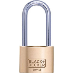 Λουκέτο ασφαλείας μακρύλαιμο Black+Decker με 3 κλειδιά - 50mm