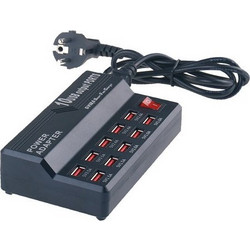 Πολύπριζο 10 Θυρών USB 60W Μαύρο 5V/12A 80-00143 Lineme 80-00143