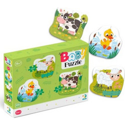 Παιδικό Puzzle Dodo 3 In 1 Ζώα Της Φάρμας 2 + 2 + 3 Κομμάτια