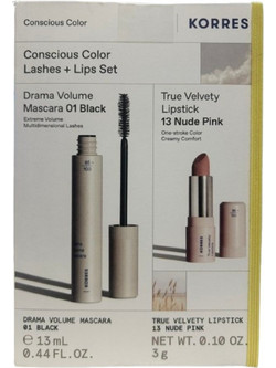 Korres PROMO Consicious Colour Lashes & Lips Set Drama Volume Mascara 01 Black για Μεγάλες & Πυκνές Βλ - KORRES