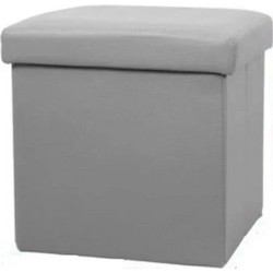 Σκαμπό & Κουτί αποθήκευσης 2 σε 1 από PVC 38x38x38 cm Γκρι 2208864