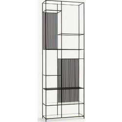 Βιβλιοθήκη από μέταλλο και γυαλί Μ30xΠ81xΥ239cm