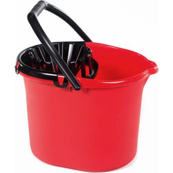 Κουβάς Homeplast με στίφτη πλαστικός 15Lt Κόκκινος