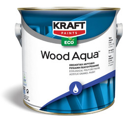 Kraft Paints Wood Aqua Eco Ριπολίνη Νερού Ξύλου Λευκή Ματ 0.75lt