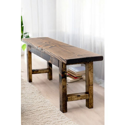 Stewehome Ξύλινος Πάγκος Rustic με Φυσική Απόχρωση Καρυδί 100x28x43 cm Σκούρο ξύλο