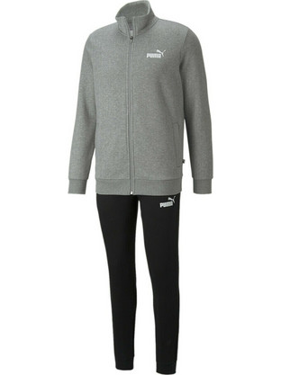 Puma Clean Ανδρικό Σετ Φόρμας Fleece με Λάστιχο Γκρι 585841-03