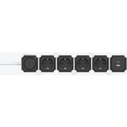 ΠΟΛΥΠΡΙΖΟ 4 ΘΕΣΕΩΝ ΚΑΙ 2 USB (TYPE A & C) ΣΠΑΣΤΟ ΜΕ ΚΑΛΩΔΙΟ ΚΑΙ ΔΙΑΚΟΠΤΗ 3x1,5mm 2m ΜΕ ΠΡΟΣΤΑΣΙΑ ΕΠΑΦΩΝ EUROLAMP - 147-62460