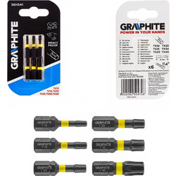 Σετ Κρουστικές Μύτες Torx GRAPHITE 6 Τεμαχίων (TX10 - TX40) - Υψηλής Αντοχής για Δράπανα & Παλμικά Κατσαβίδια