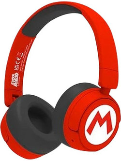 OTL Super Mario Ασύρματα Bluetooth Παιδικά Ακουστικά On Ear Κόκκινα
