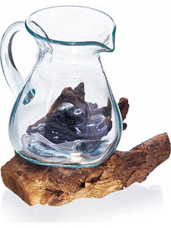 Molton Glass on Wood - Water Jug