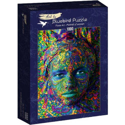 Puzzle Bluebird Puzzle Face Art Portrait Of Woman 1000 Κομμάτια