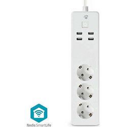 WiFi Smart πολύπριζο 3 θέσεων και 4 θυρών USB