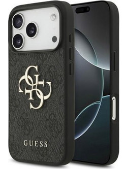 Θήκη PU Guess Apple iPhone 18 Pro/ 17 Pro Hardcase Big Logo 4G Μαύρο N69230