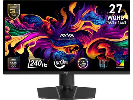 MSI MAG 273QP X24 QD-OLED HDR Gaming Monitor 26.5" 2560x1440 QHD 240Hz 0.03ms