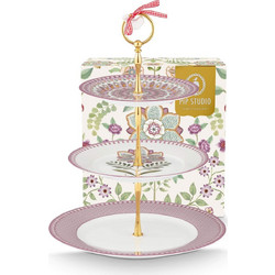 PIP STUDIO - ΠΟΡΣΕΛΑΝΙΝΗ ΟΡΝΤΕΡΒΙΕΡΑ 3 ΕΠΙΠΕΔΩΝ LILLY & LOTUS LILA 17cm x 21cm x 26.5cm