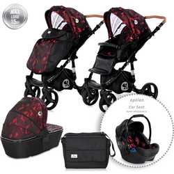 Lorelli Rimini Καρότσι Μωρού 2 σε 1 Ruby Red & Black