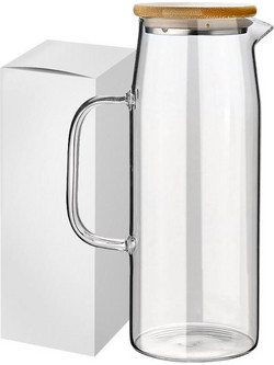Κανάτα Γυάλινη Borosilicate Με Καπάκι Bamboo-Ανοξείδωτο 1lt Homie 80-2169 - Homie - 80-2169
