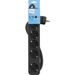 Philips Πολύπριζο 5 Θέσεων 1,5m Μαύρο