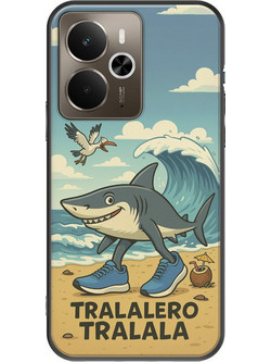 Θήκη Brainrot - Tralalero Tralala Realme 14 5G Black TPU (Μαύρη Σιλικόνη)
