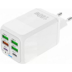 6-Port 150W Charging Adapter, 4 USB + 2 Type-C