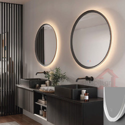 Καθρέπτης Μπάνιου Led Imex Torino O60cm με λευκή κορνίζα TORI03760BL