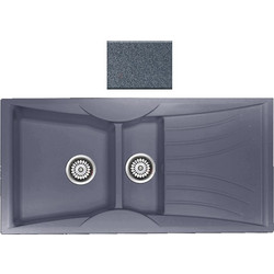 Sanitec Classic 329 Επικαθήμενος Νεροχύτης Γρανίτη Ματ Metallic Silver 104x51cm